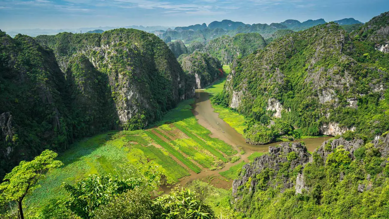 Ausblick vom Berg Hang Mua Anfang Mai