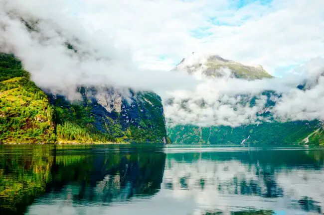 Norwegen Geirangerfjord vom Wasser