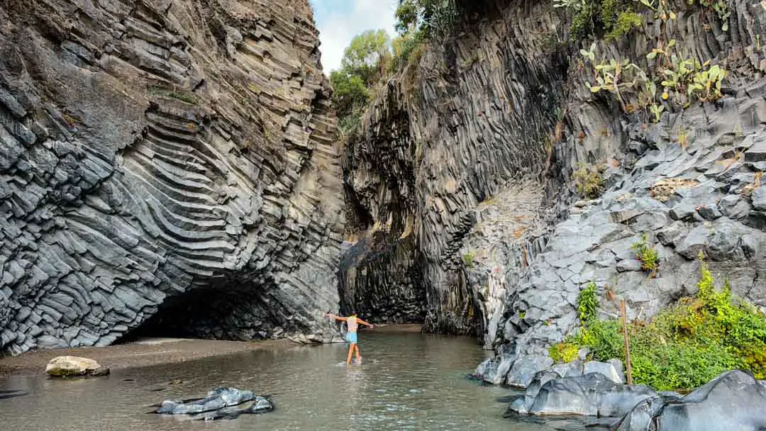 Alcantara Schlucht Eingang Sizilien