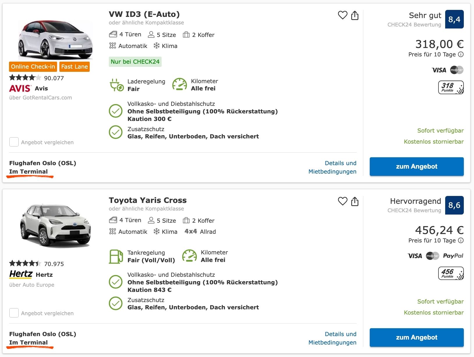 mietwagen-norwegen-check24-abholung