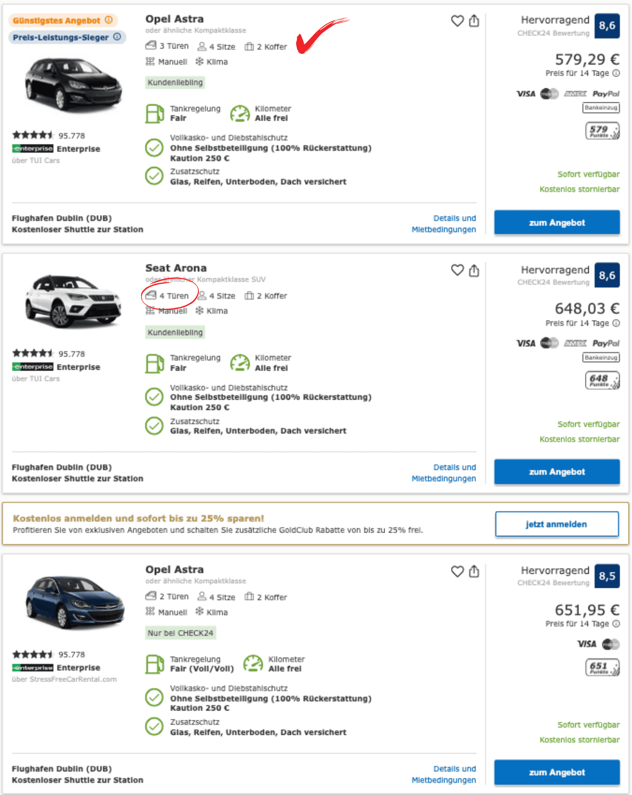 Check 24 Mietwagen Irland