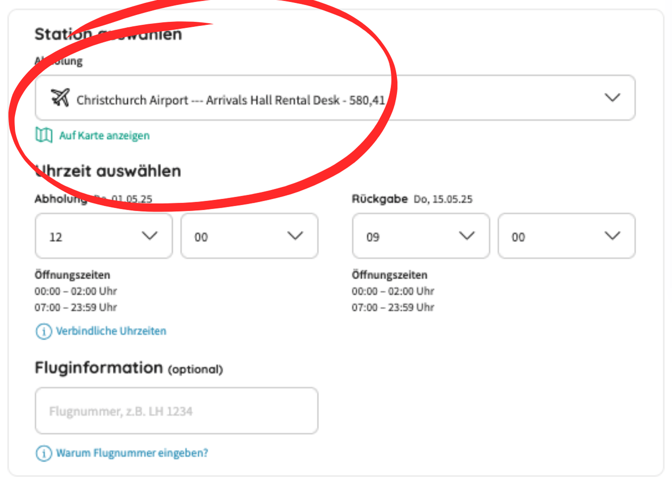 abholort billiger mietwagen